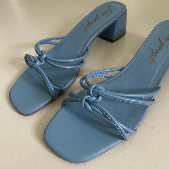 Free People Double Straps Slip On Slide Sandals Blue Size 9 - Picture 3 of 11
